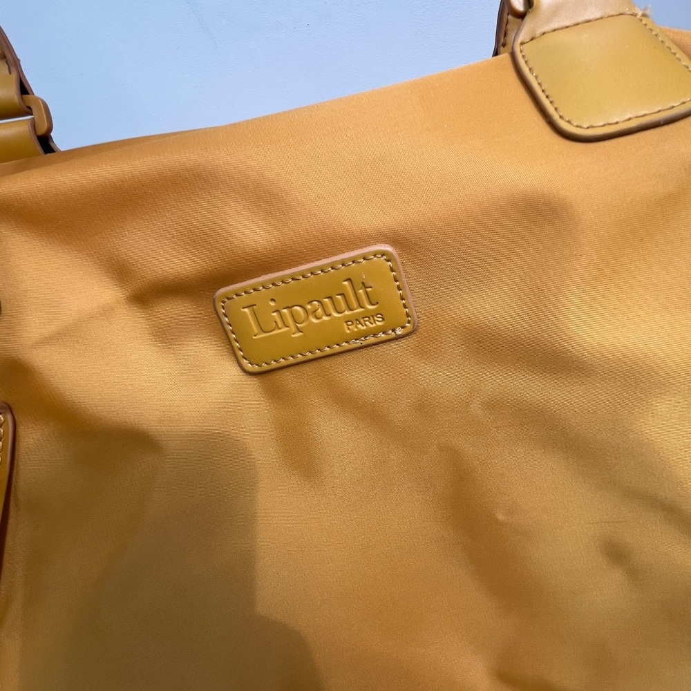 Chic Mustard Leather Rolling Tote Bag - Picture 16 of 16